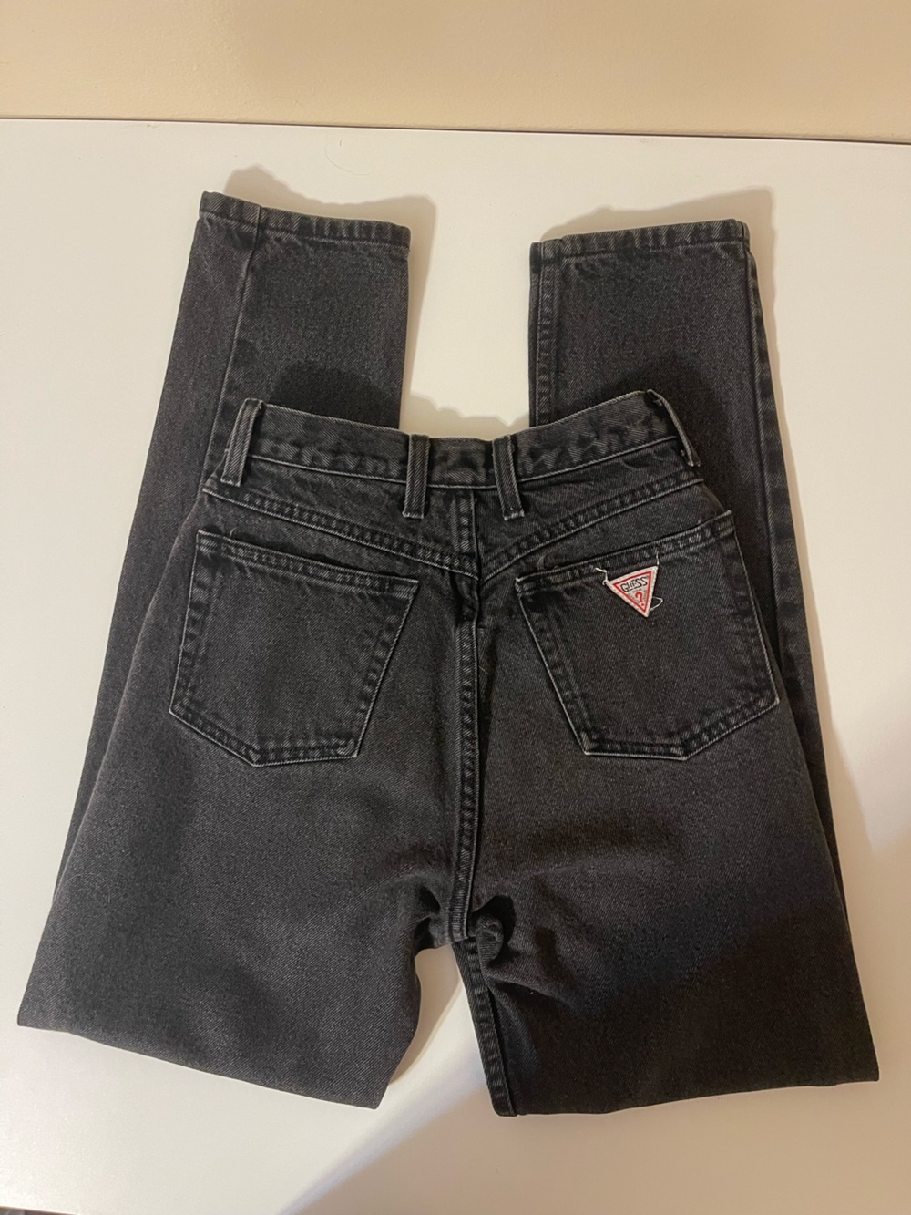 Guess by Marciano Black Straight-Leg Jeans with Triangle Logo
